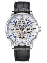 Silver Classic men's watch on black leather strap