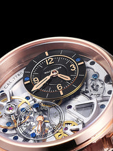 Rose Gold skeleton watch closeup