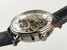 Silver Classic men's watch on black leather strap