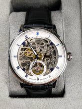 Silver Classic men's watch on black leather strap