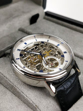 Silver Classic men's watch on black leather strap