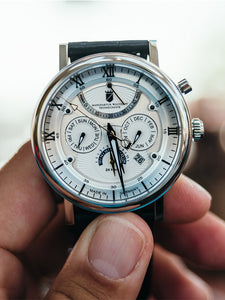 Silver multifunction automatic watch