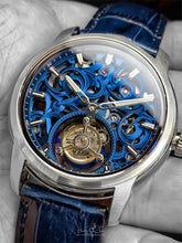Blue tourbillon watch 