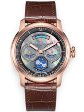 Rose Gold multifunction watch with pearl dial 