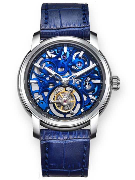 Blue tourbillon watch 