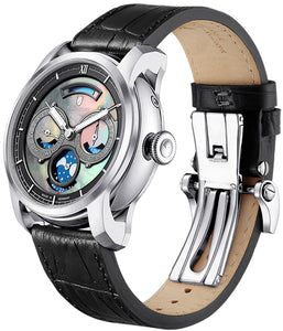 Multifunction automatic watch with pearl dial