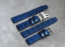 Blue Italian leather strap with Deployant clasp