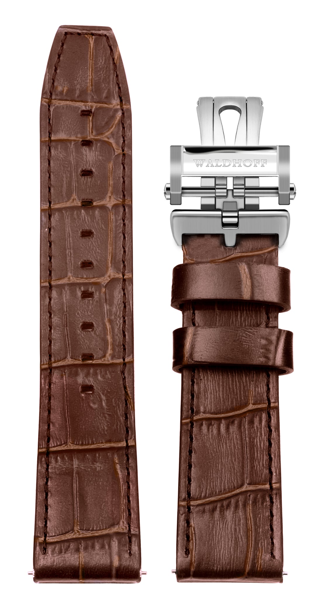 Brown Italian leather strap with Deployment Clasp